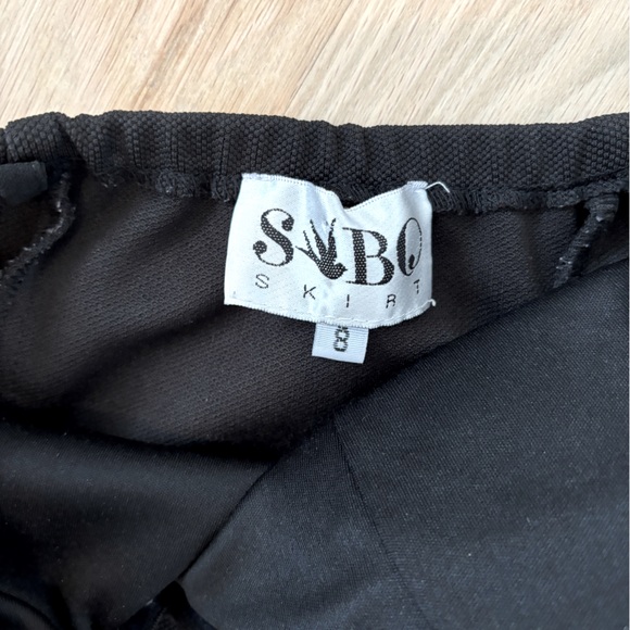 SABO SKIRT SWEETHEART TUBE SCALLOPED BLACK DRESS SIZE 8 - Picture 2 of 3